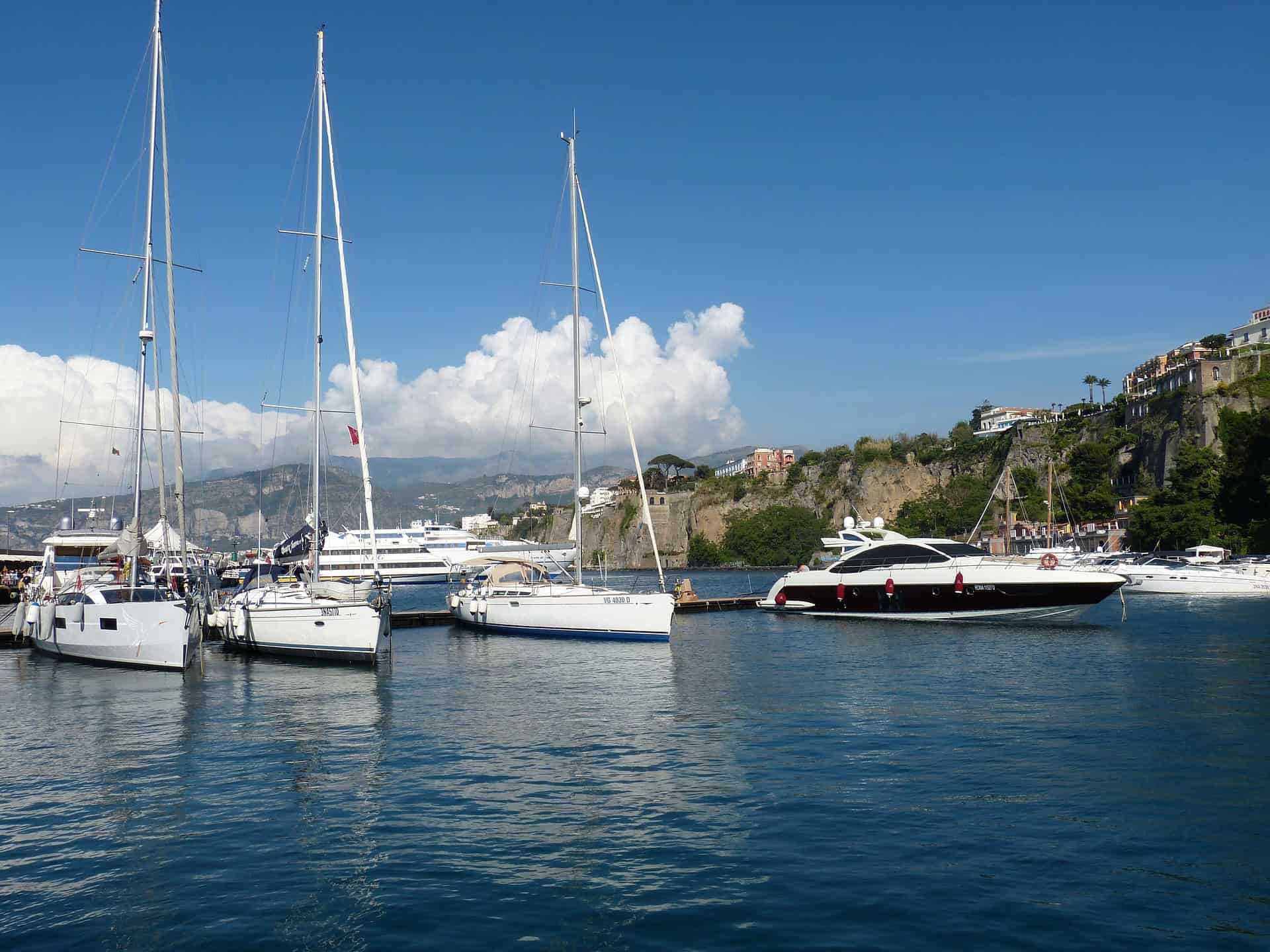 Boats in Sorrento Italy's marina