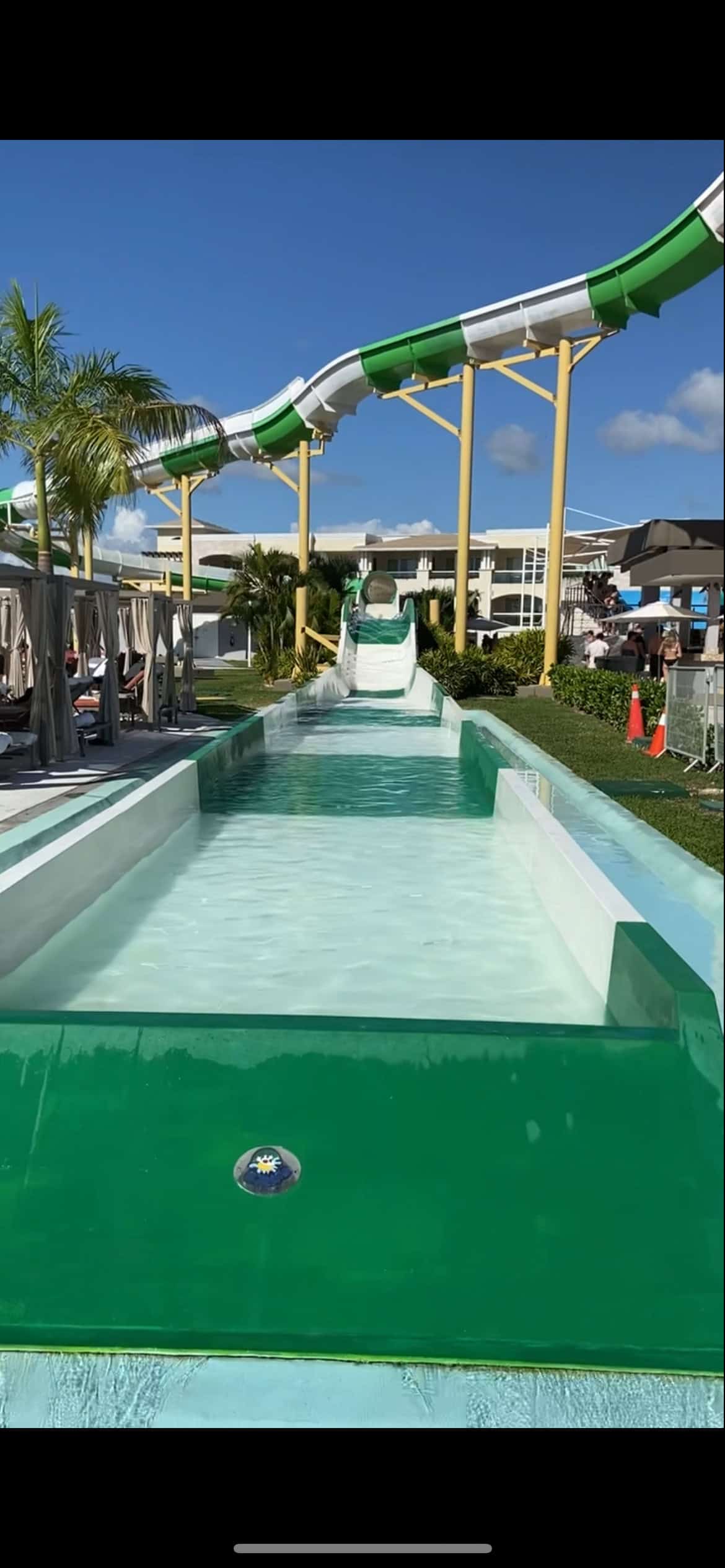 long green water slide