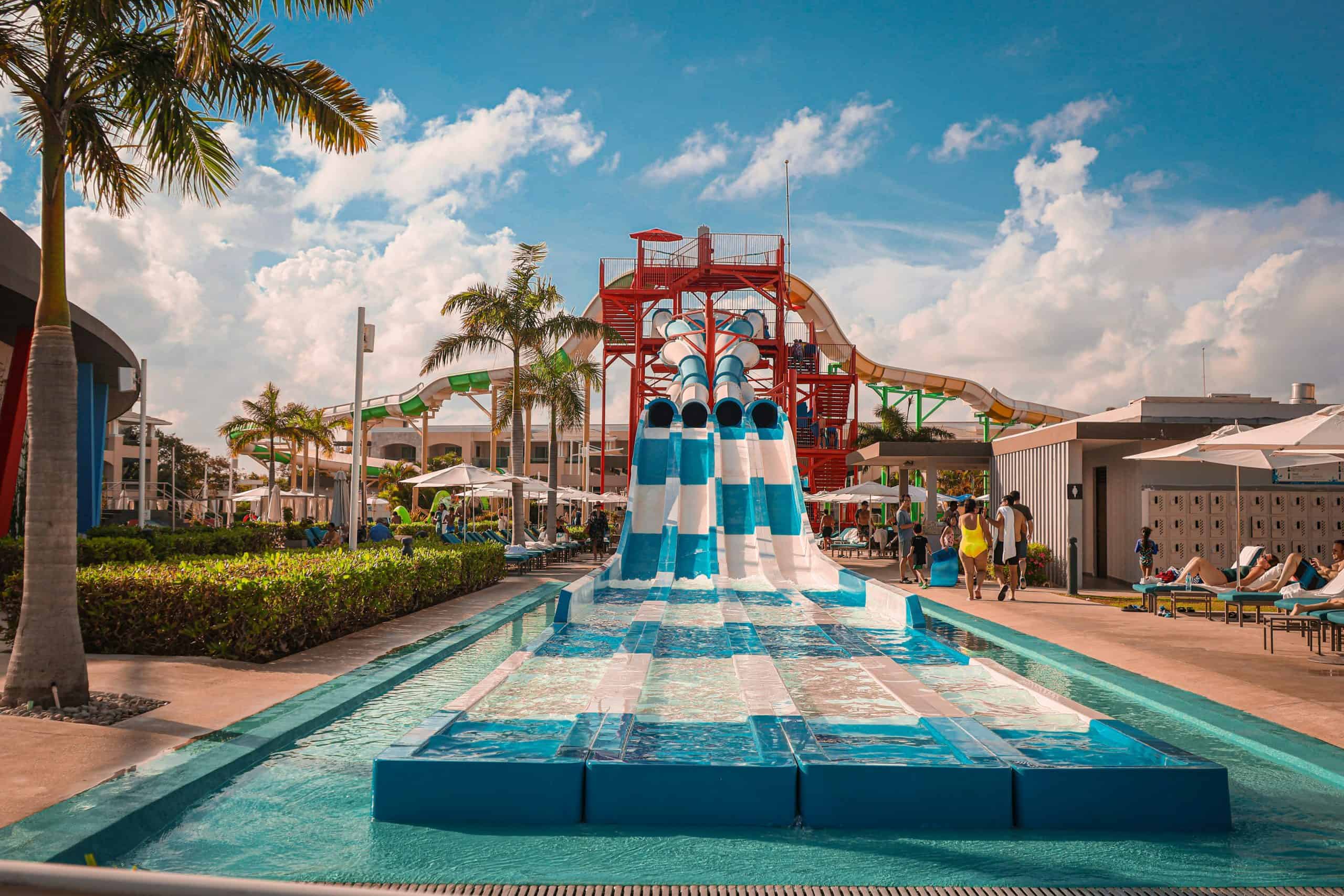 4 waterslides at a resort