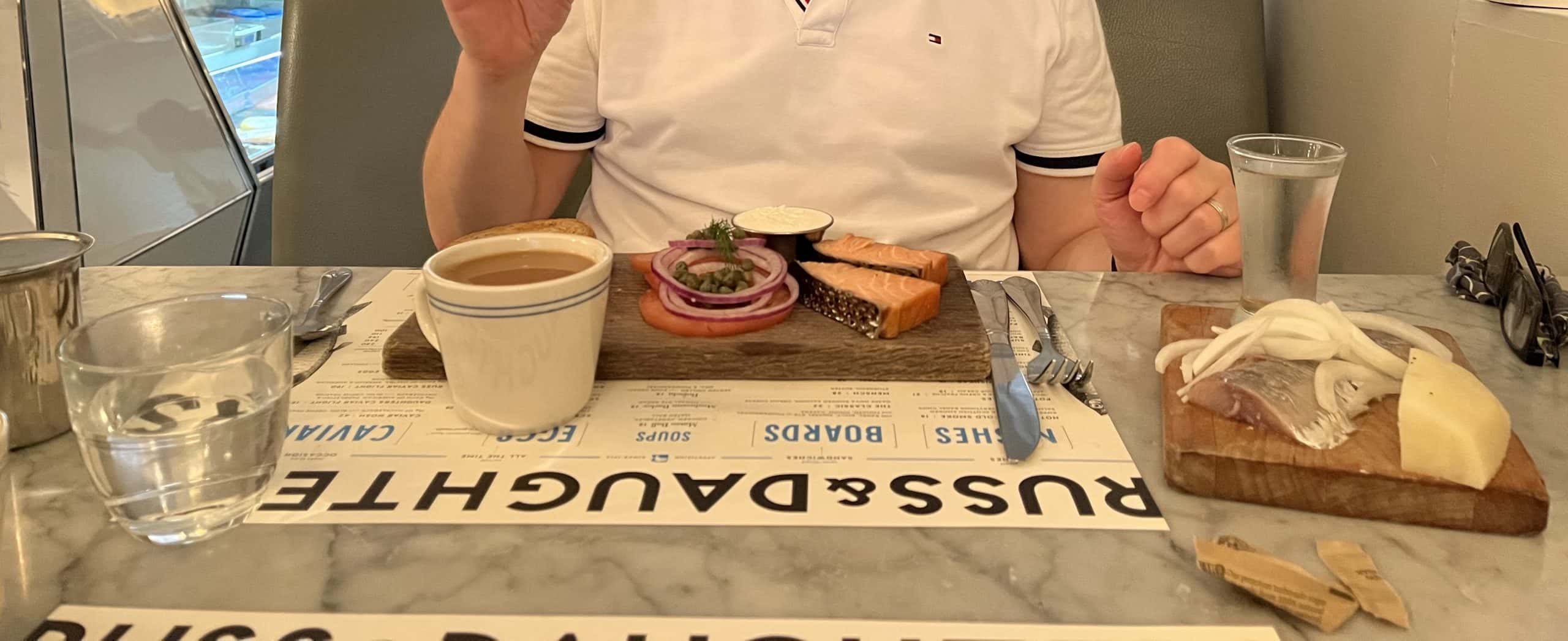 Smoked fish and coffee at Russ and Daughters