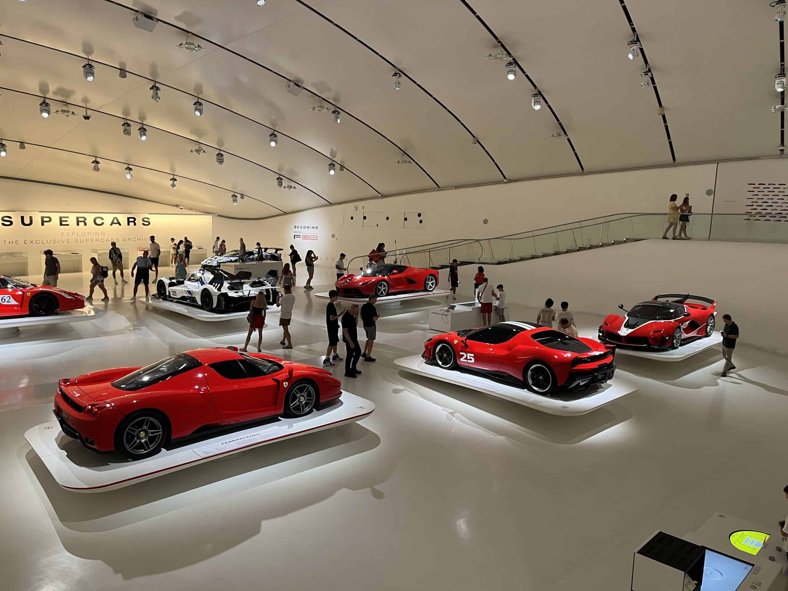 exhibition room of Ferraris