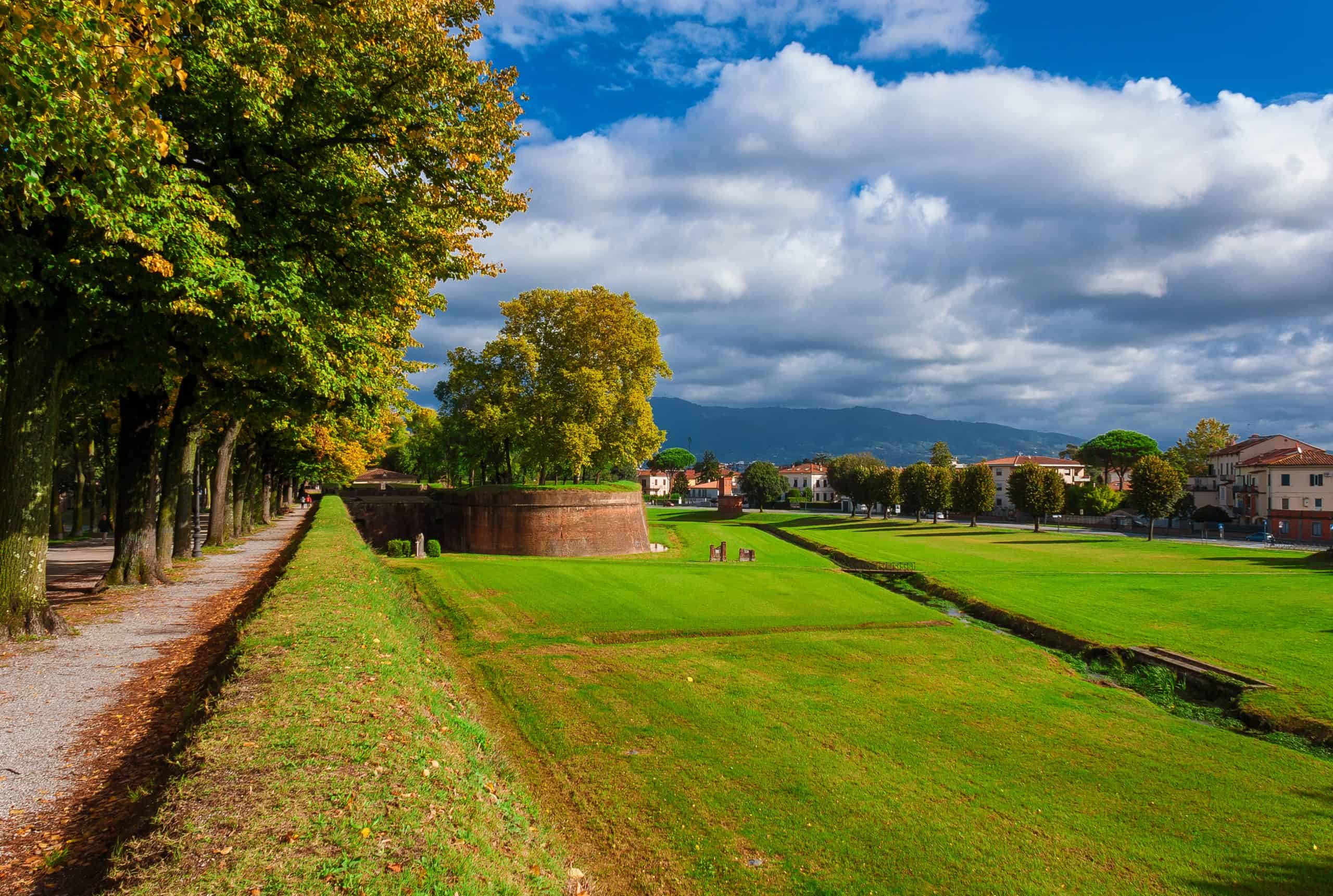 The Walls of Lucca Park in Italy