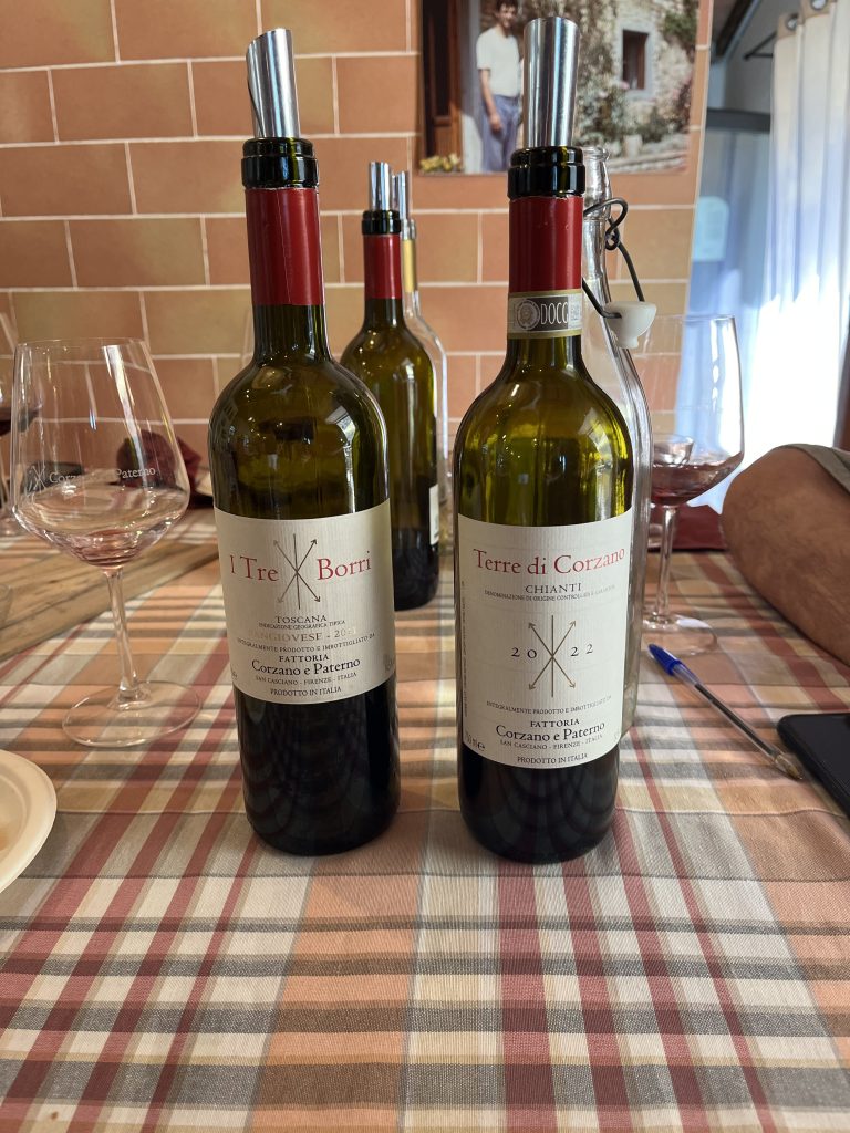 Wine bottles on a table