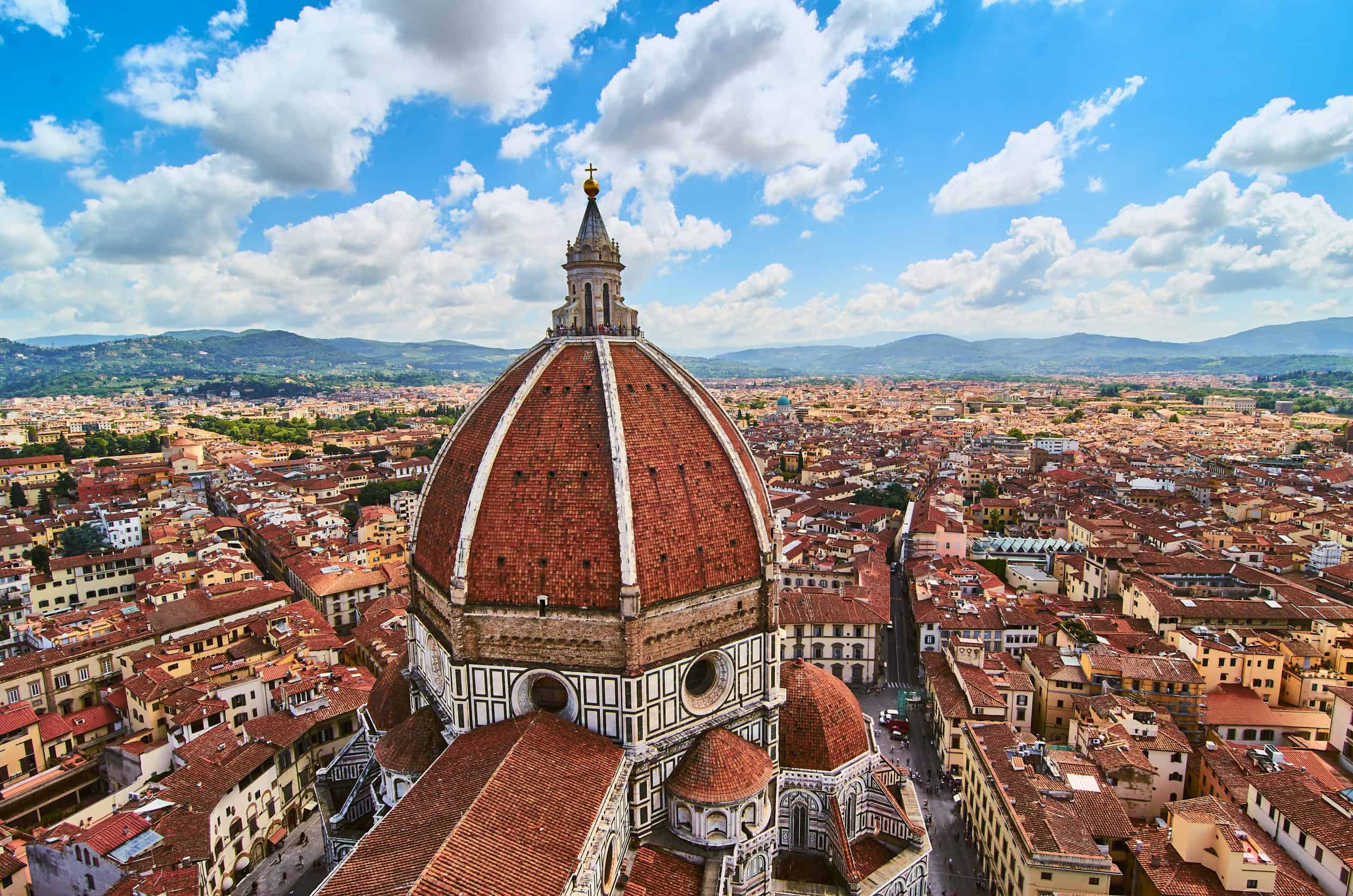 Overview of the Duomo Cathedral and city in Florence