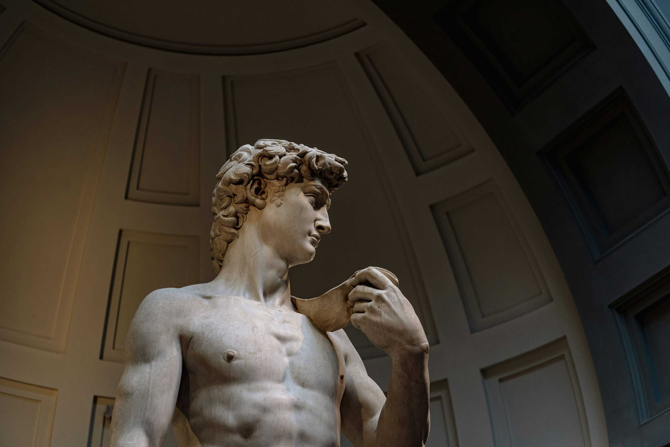 Statue of David in a museum