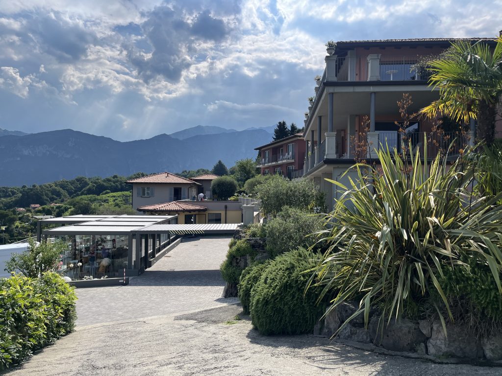 Outside of hotel in the mountains