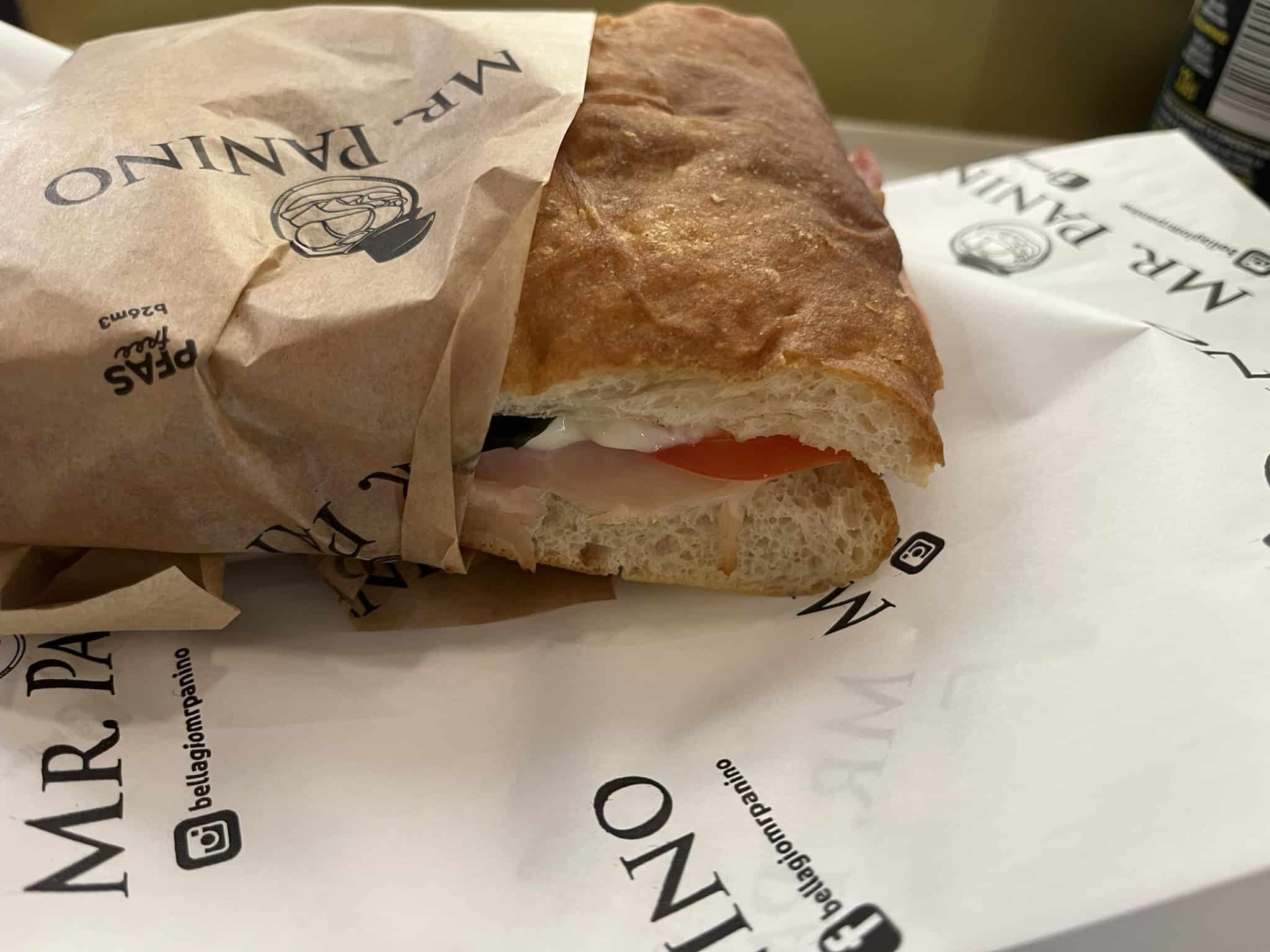 foccacio sandwich from Mr. Panino in Bellagio